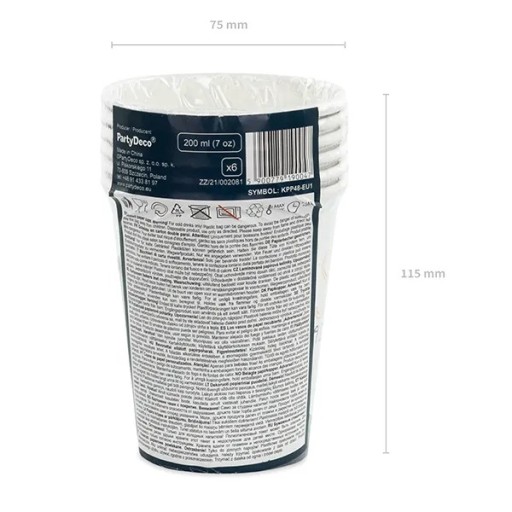 NARODENINOVÉ POHÁRKY COSMOS NARODENINOVÉ PAPIEROVÉ OZDOBY 200ml 6 kusov