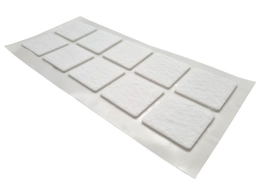 Plstené podložky na okrúhle stoličky, biele, okrúhle, 3,5 cm - 18 ks.