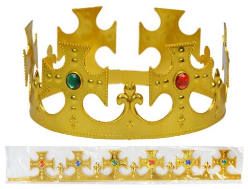 Zlatá kráľovská koruna Zlatý DIADEM Kráľova kráľovná koruna Nastaviteľné