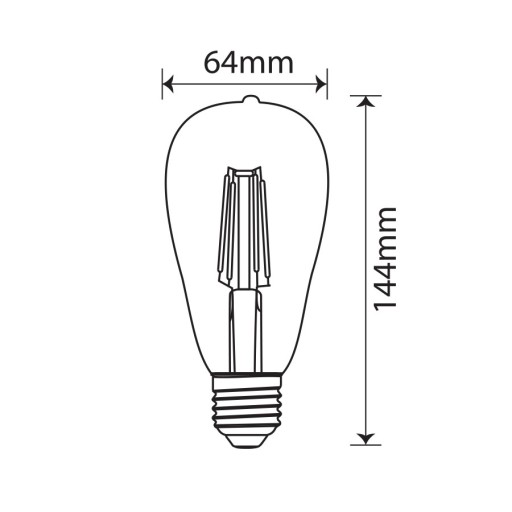 RETRO EDISON ST64 E27 LED ŽIAROVKA 230V 8W TEPL