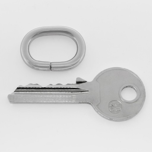 Leathercraft OVÁL na popruh na tašku 20 mm SILVER