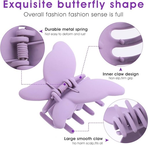 Spona Vlásenka BUTTERFLY spona ozdoba krab ČIERNA