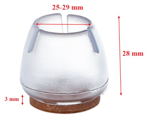 Ochranné silikónové kryty na nohy nábytku FILC okrúhle 25-29 mm x4