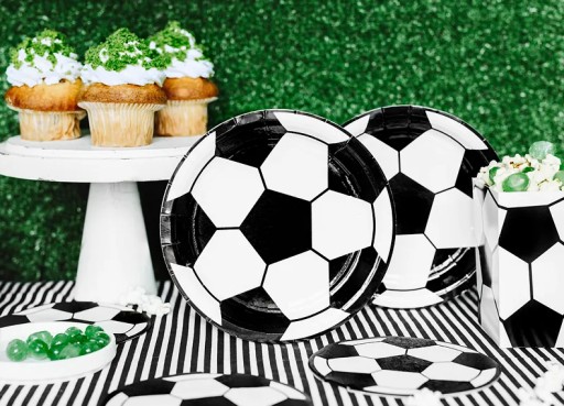 Obrúsky FUTBAL Futbal White Black Birthday Party Fan 20 ks.