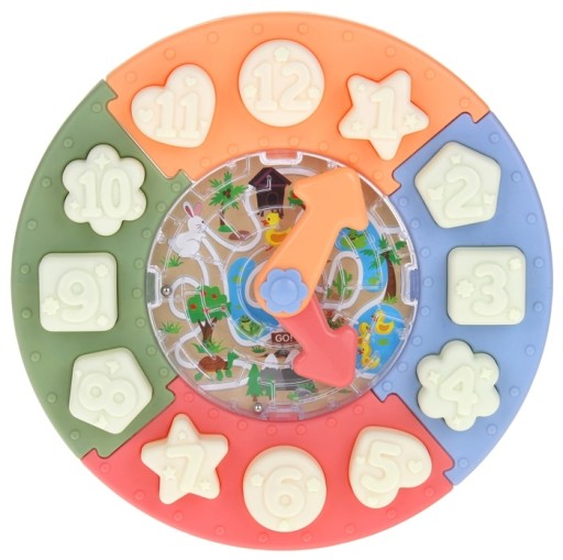 Triedič hodín Vzdelávacie puzzle bloky tvary bludiska Hodiny učenia