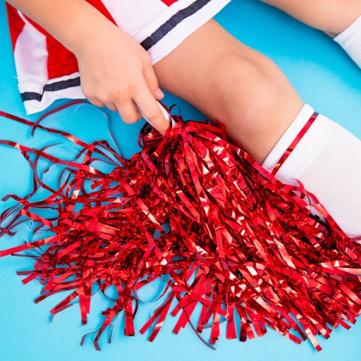Červené pom poms CHEERLEADER CHEERLEADER 2 kusy
