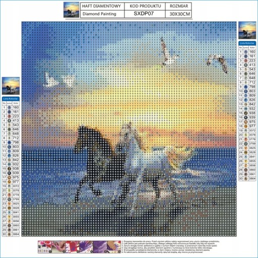 Diamantová maľba Diamantová výšivka DVA KONÍKY Scrapbooková mozaika 30x30cm