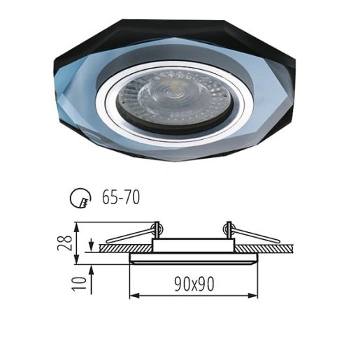 KANLUX stropné svietidlo LED sklenený držiak lampy sklo MORTA 10W čierny
