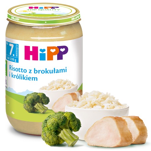 HiPP Rizoto s brokolicou a králikom, 220g