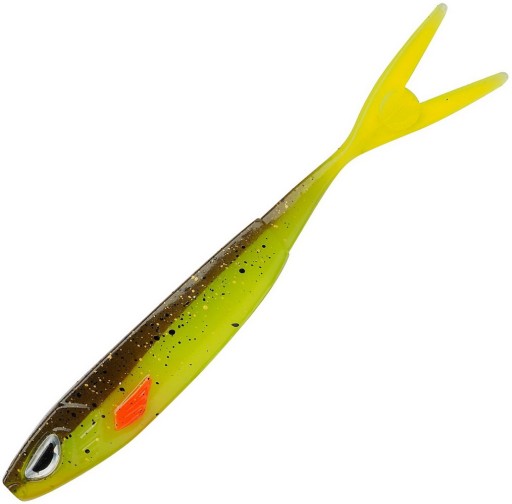 Gumová návnada na lastovičky BERKLEY Sick Vamper 9cm Brown Chartreuse