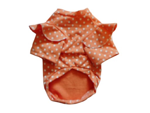 Oblečenie pre psa, oranžová blúzka s bodkami, r30