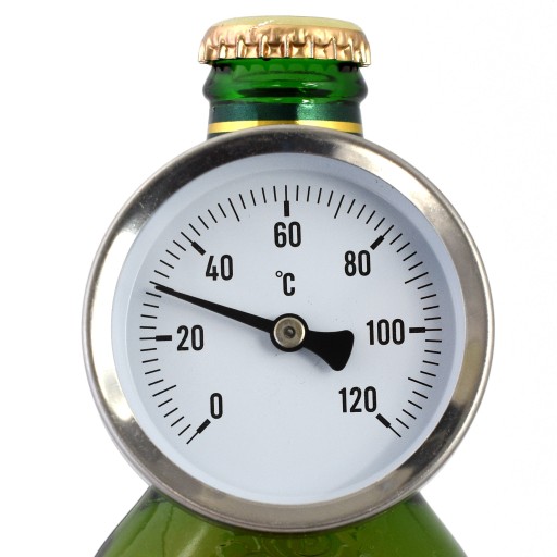 Číselníkový teplomer 63mm NEREZ 0-120C pre POTRUBIE
