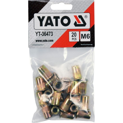 Oceľové nitovacie matice M6 20 kusov YATO YT-36473
