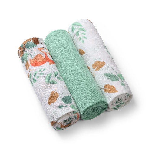 Babyono 348/12 MUSLIN PIAPERS mušelínová plienka 3KS ZELENÁ