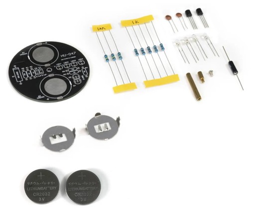 Viacfarebný LED kolovrátok DIY KIT s batériami, sada na učenie sa spájkovania