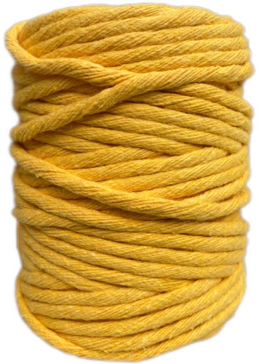 Macrame bavlnená šnúrka 5mm 50m žltá