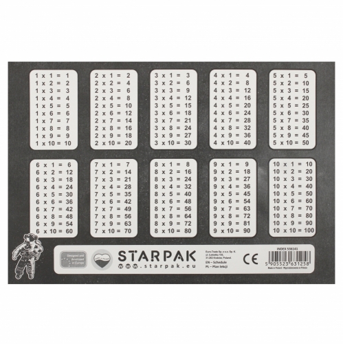 Plán hodiny s násobilkou A5 NASA STARPAK 536141