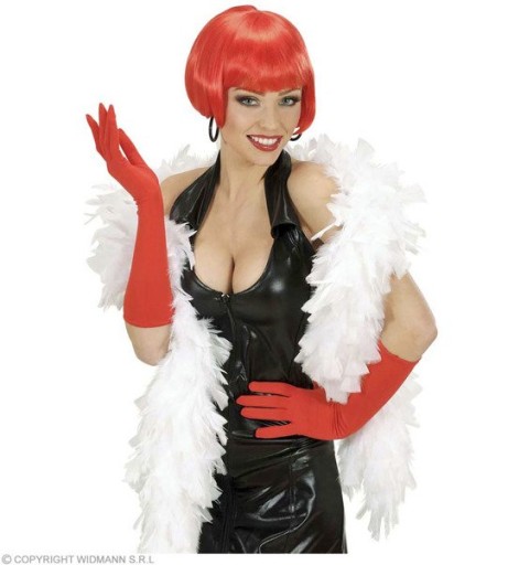 ČERVENÉ RUKAVICE LYCRA 37 CM RETRO BAL UNISEX