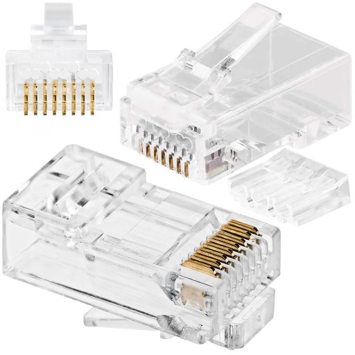 RJ45 zástrčka, LAN zástrčky, návod, hrot, internetová sieť UTP kat.6 - 20 ks.