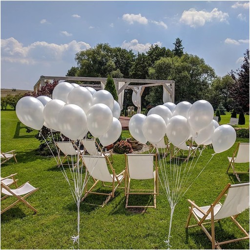 50ks Veľké metalické PEARL WHITE latexové balóny Party, Birthday