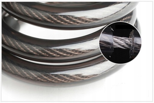 SPIRAL LOCK BIKE LOCK 180cm x 3,8mm HRUBÝ PEVNÝ S KĽÚČOM