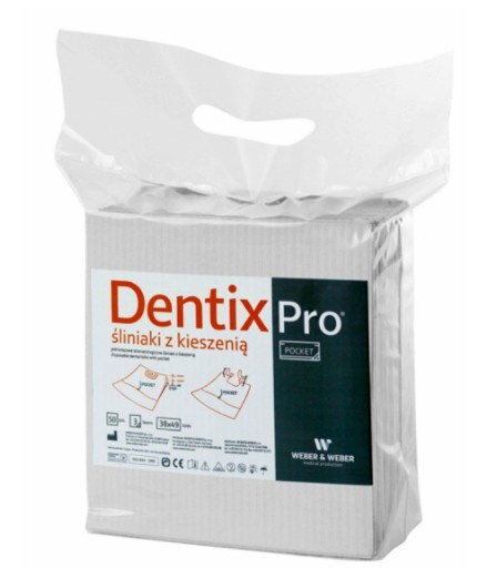 Podbradníky Dentix Pro s vreckom 38x48cm 50 ks. biely
