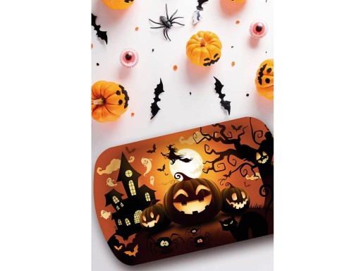 Halloweensky podnos s tekvicovými cukríkmi