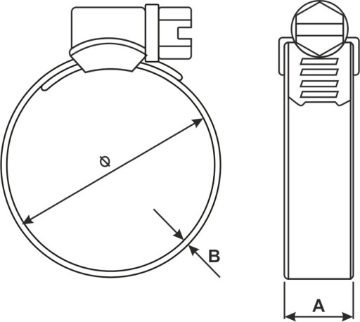 W1 šneková svorka 9mm 10-16mm nerez 10 KS.