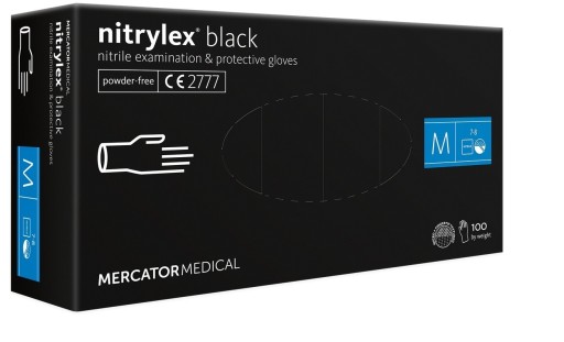 Rukavice Čierne nitrilové rukavice M 100 kusov