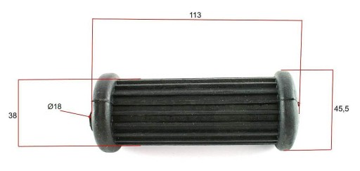 Guma WSK, poťah opierky nôh WFM Junak SHL, 18mm otvor pre nohy PRL
