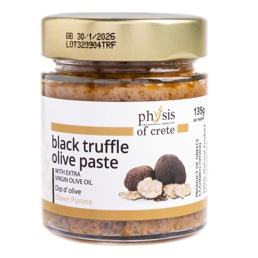 Grécka pasta so zelenými olivami, čiernou hľuzovkou a extra panenským olivovým olejom