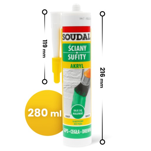 Akrylátový tmel ACRYLIC biely 280 ml Stavebný univerzálny tmel