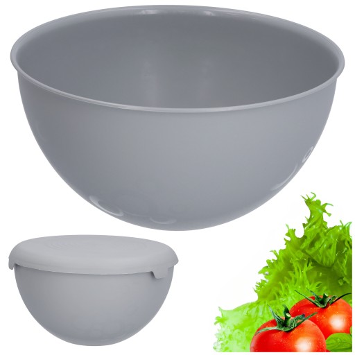 PLASTOVÁ KUCHYŇSKÁ MISKA 3L S KRÍKOM ŠEDÁ VEĽKÁ 24,5CM UNIVERZ.