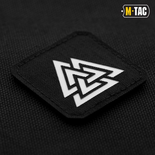 VELCRO NÁŠIVKA LASEROVÝ REZANÝ SYMBOL VALKNUT M-TAC ČIERNY A fluoreskujúci
