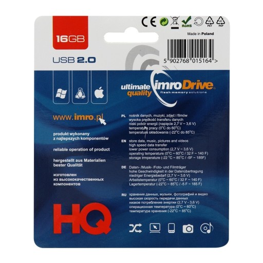 Prenosná pamäť Pendrive Imro BLACK 16 GB