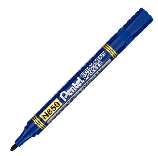 Permanentný popisovač Pentel N850 modrý s okrúhlym hrotom