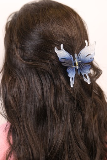 Ozdoby do vlasov veľká spona BUTTERFLY spona krabia čeľusť Modrá