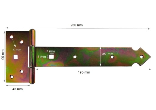 Stavebný záves dverí altánku 250 mm