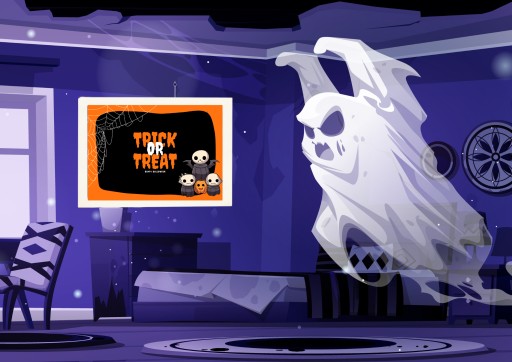 HALLOWEENSKÝ BANNER PLAGÁT Trick or Treat vzor