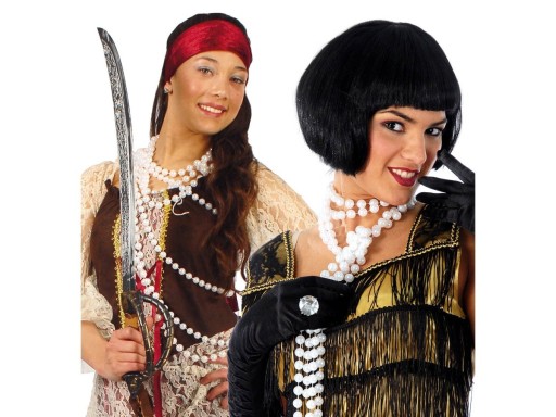 Umelý perlový náhrdelník PEARLS Outfit 20. rokov Pirate Retro Carnival Prom