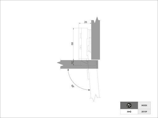 Hydraulický skrytý záves, 2 ks