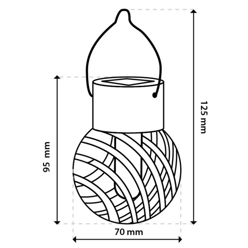 LED solárna lampa guľová lampa 7cm IGNIS záhradná lampa IP44 1800K