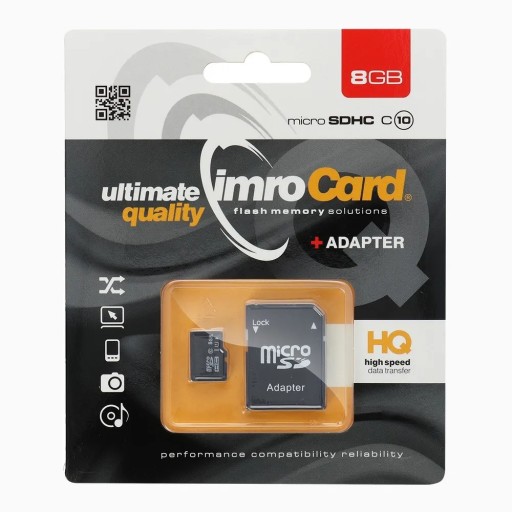 Pamäťová karta IMRO microSD 8 GB CLASS 10 UHS I 100 MB/s s adaptérom SD