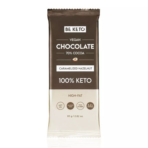 BeKeto Vegan Keto Čokoláda s MCT olejom - karamelizovaný lieskový orech