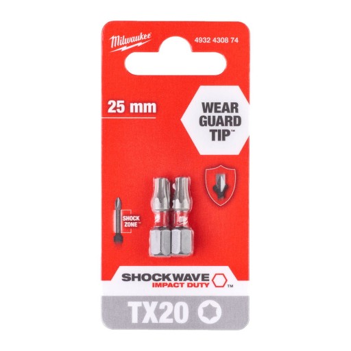 MILWAUKEE SHOCKWAVE BIT TX20 25mm 2ks.