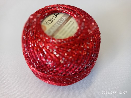 Camellia YarnArt metalická šnúra, červená416