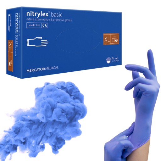 MERCATOR NITRYLEX ZÁKLADNÉ RUKAVICE modré MODRÁ veľkosť XL 100 ks.