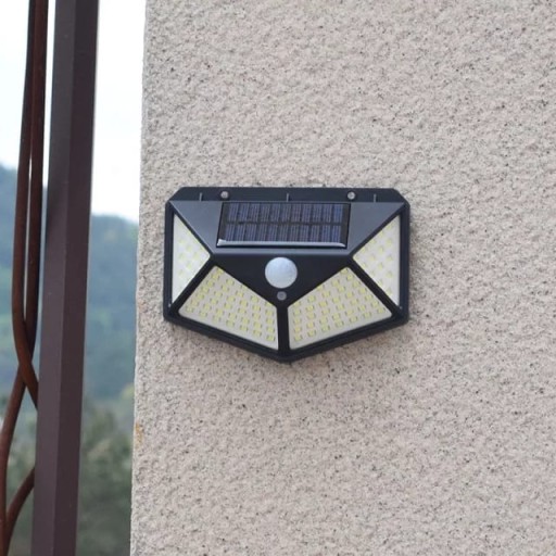 SLNEČNÁ LAMPA S SNÍMAČOM POHYBU A SÚMRAK 100LED