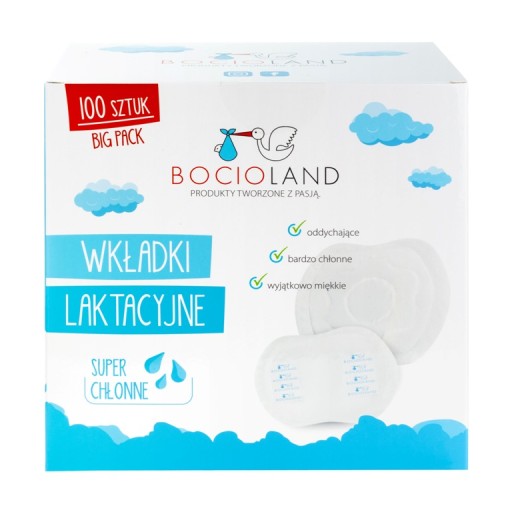 BOCIOLAND ABSORBNÉ LAKTAČNÉ VLOŽKY 100 ks