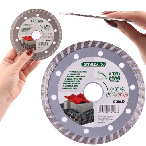 DIAMANTOVÝ KOTOÚČ NA REZANIE KAMEŇA, BETÓNOVÝ, DUTÝ, 125MM, SILNÝ